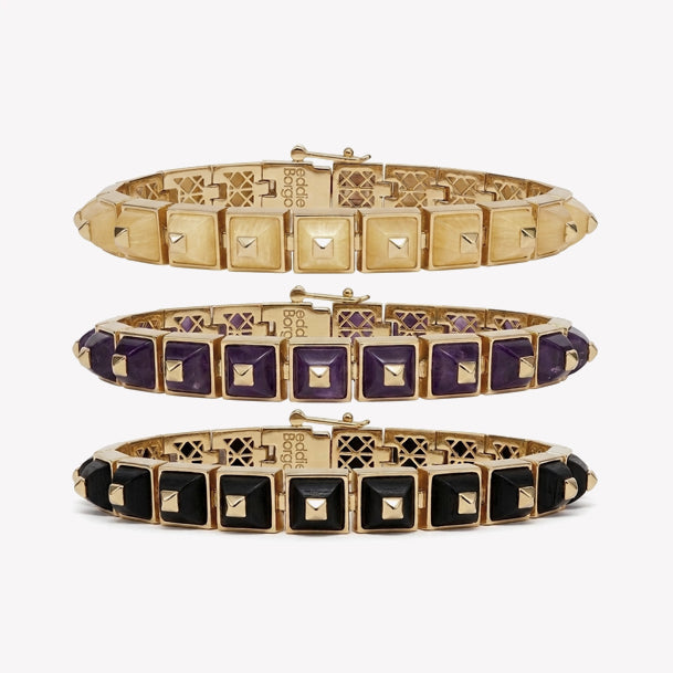 【EDDIE BORGO】スタッズブレスレット ゴールド Inlaid Cone Bracelet - Rose Gold– EDDIE BORGO