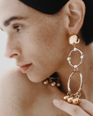 BARBELL CHANDELIER EARRINGS