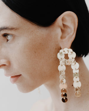 PINNED PAILLETTE DROP EARRINGS