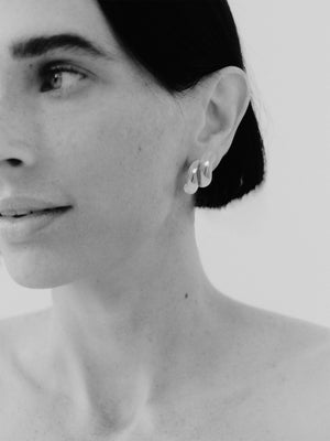 TORSADE STUD EARRINGS | TWO TONE