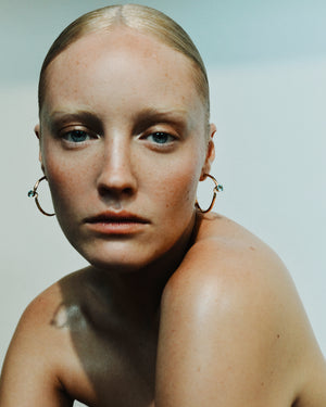 <p>frond spiral hoop earrings - 1.25</p><span>antique topaz</span><span>circa 1940</span>