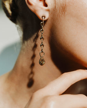 <p>frond charm line earrings</p><span>antique sapphires</span><span>circa 1940</span>