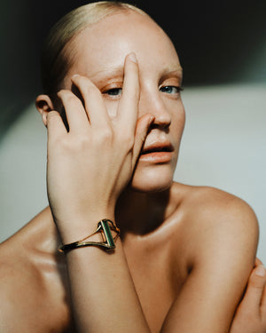 <p>frond split cuff bracelet</p><span>vintage tourmaline</span><span>circa 1980</span>