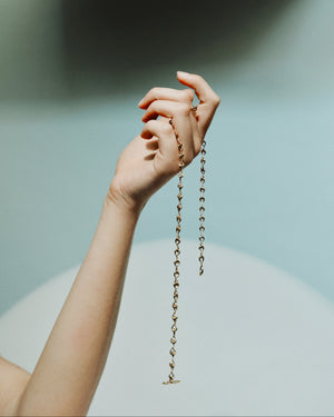 <p>frond charm necklace</p><span>antique amethyst</span><span>circa 1940</span>