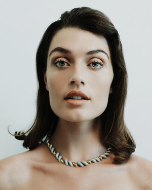 PAVÉ TORSADE NECKLACE | TWO TONE