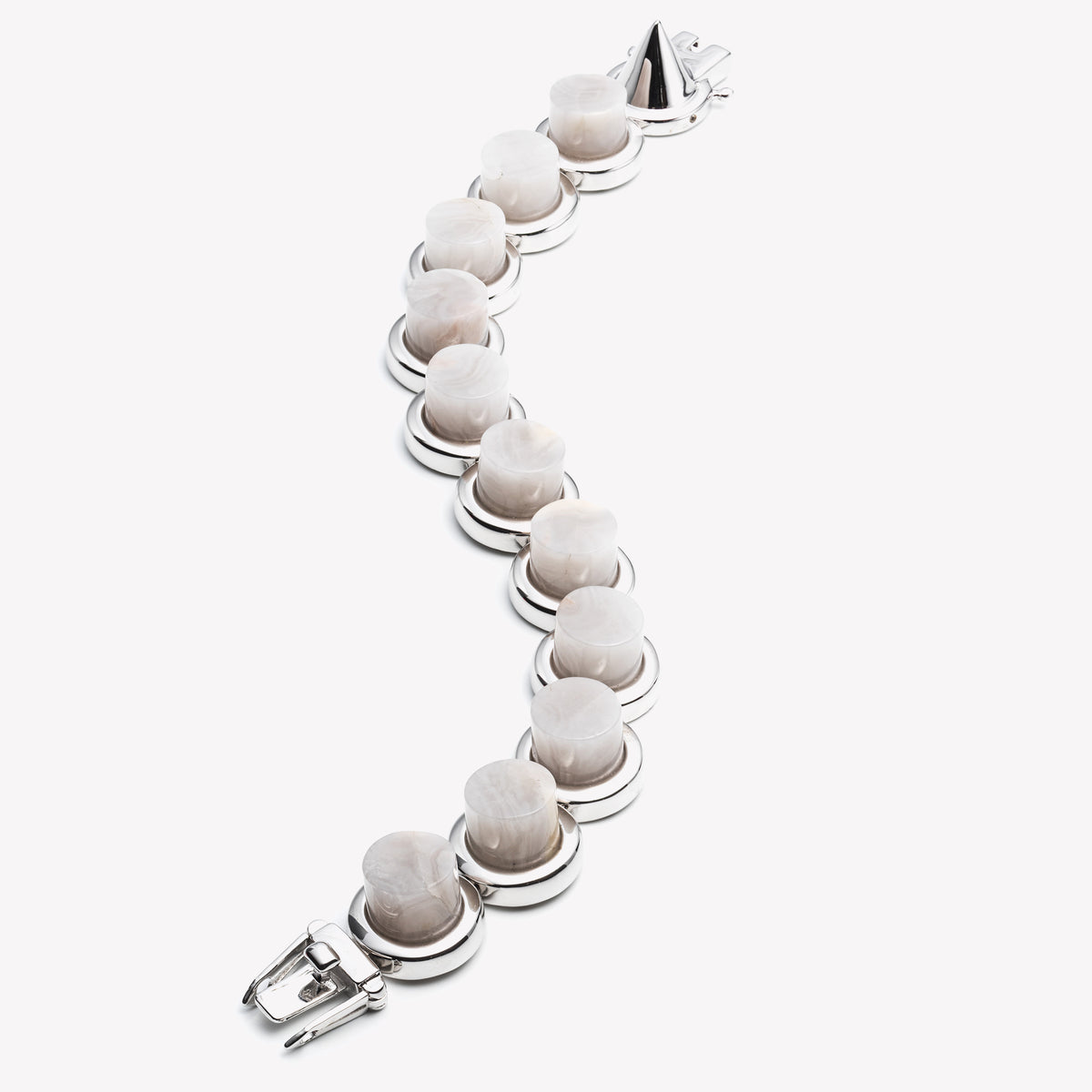 CYLINDER BRACELET - WHITE AGATE