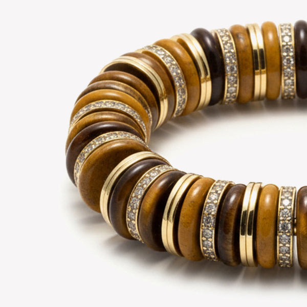 PAVÉ LENOX BRACELET - TIGER EYE + JASPER