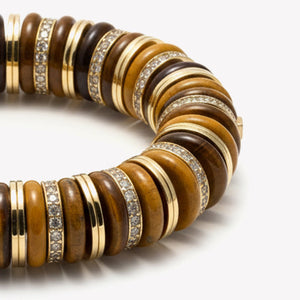 PAVÉ LENOX BRACELET - TIGER EYE + JASPER