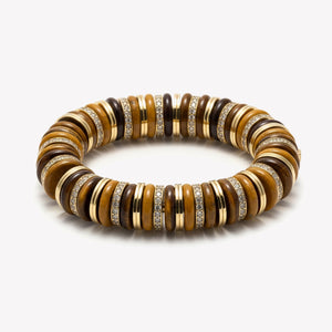 PAVÉ LENOX BRACELET - TIGER EYE + JASPER
