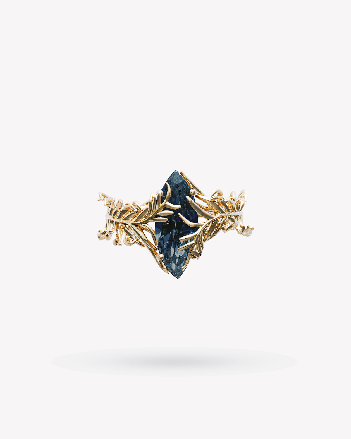 <p>full frond ring</p><span>antique sapphire</span><span>circa 1940</span>
