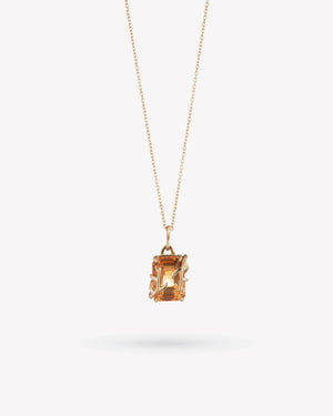 <p>frond pendant</p> <span> antique citrine </span> <span> circa 1930</span>