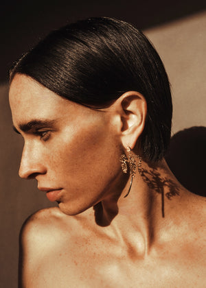 <p>palm earrings</p><span>antique diamonds</span><span>circa 1940</span>