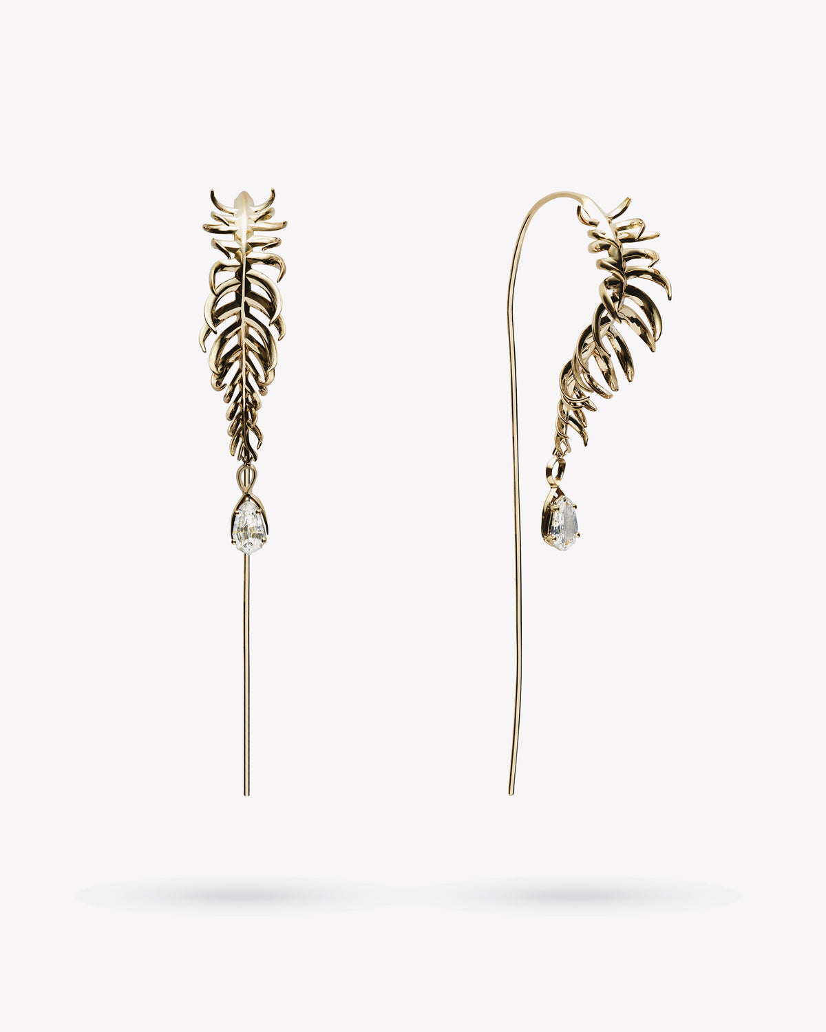 <p>frond line earrings</p><span>antique diamonds</span><span>circa 1920</span>