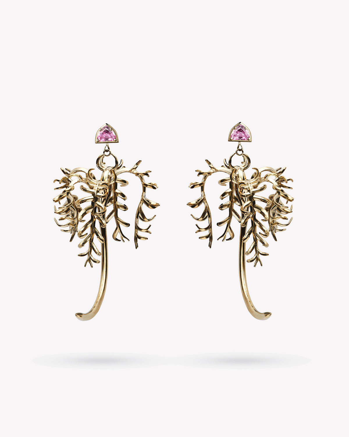 <p>palm earrings</p><span>antique spinels</span><span>circa 1940</span>