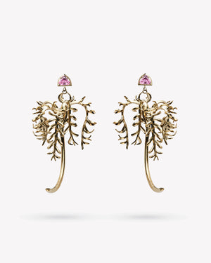 <p>palm earrings</p><span>antique spinels</span><span>circa 1940</span>