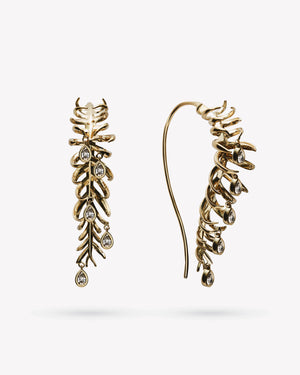 <p>frond drop earrings</p><span>antique diamonds</span><span>circa 1920</span>