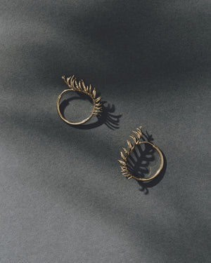 frond hoop earrings - 0.8"