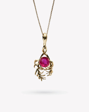 <p>frond pendant</p><span>antique ruby</span><span>circa 1920</span>