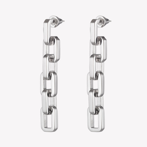 Supra Link Earring Silver – EDDIE BORGO