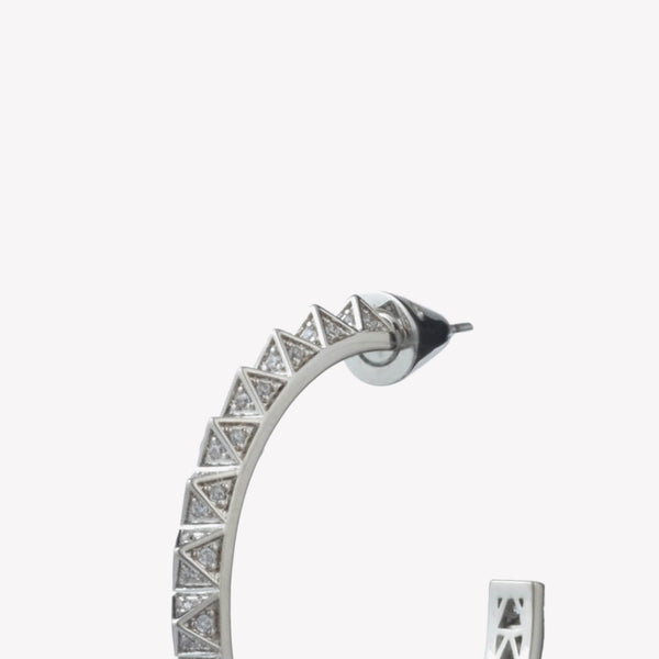 PAVÉ PYRAMID HOOP EARRINGS