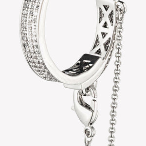 PAVÉ SAFETY CHAIN HOOP EARRINGS