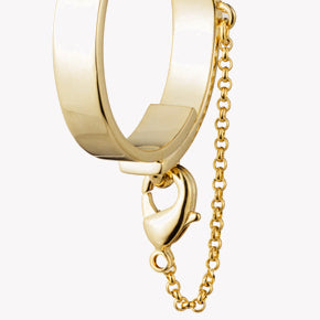 SAFETY CHAIN HOOP EARRINGS