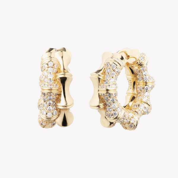 PAVÉ Bambù HOOP EARRINGS | 1"