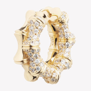 PAVÉ BAMBÙ HOOP EARRINGS | 1"