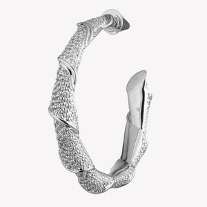 PAVÉ SCROLL HOOP EARRINGS