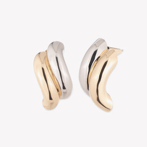TORSADE STUD EARRINGS | TWO TONE