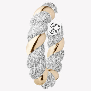 PAVÉ TORSADE HOOP EARRINGS | TWO TONE