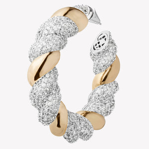 PAVÉ TORSADE HOOP EARRINGS | TWO TONE