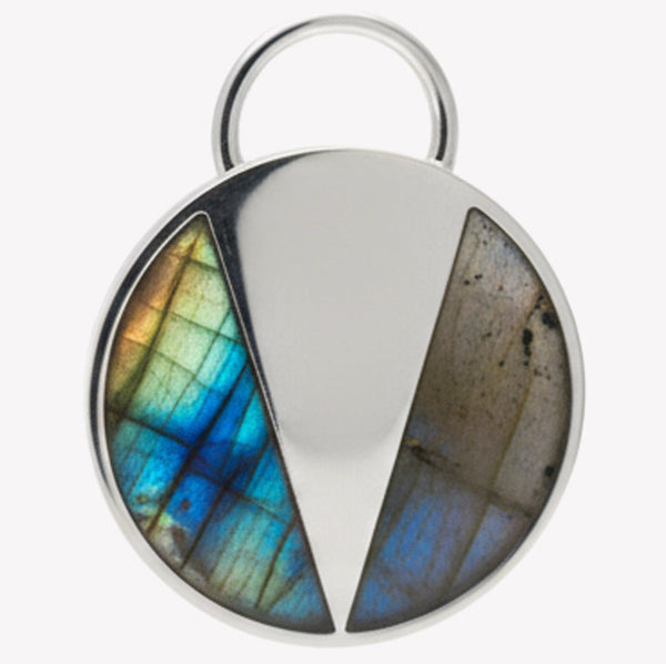 ROUND MEDALLION EARRINGS - LABRADORITE