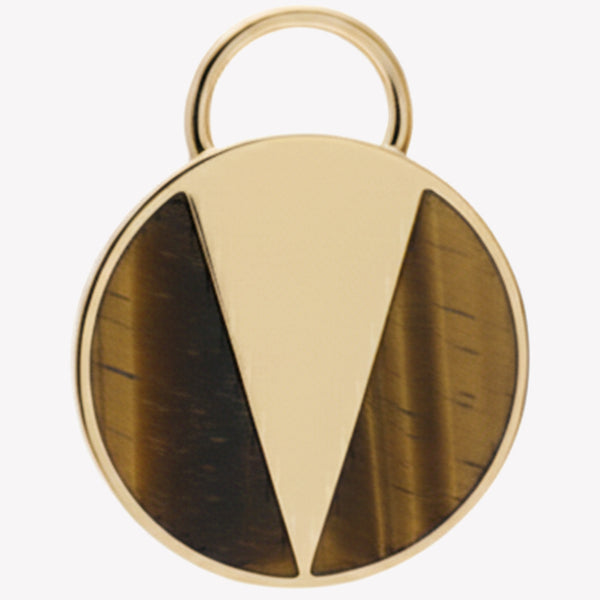 ROUND MEDALLION EARRINGS - TIGER EYE