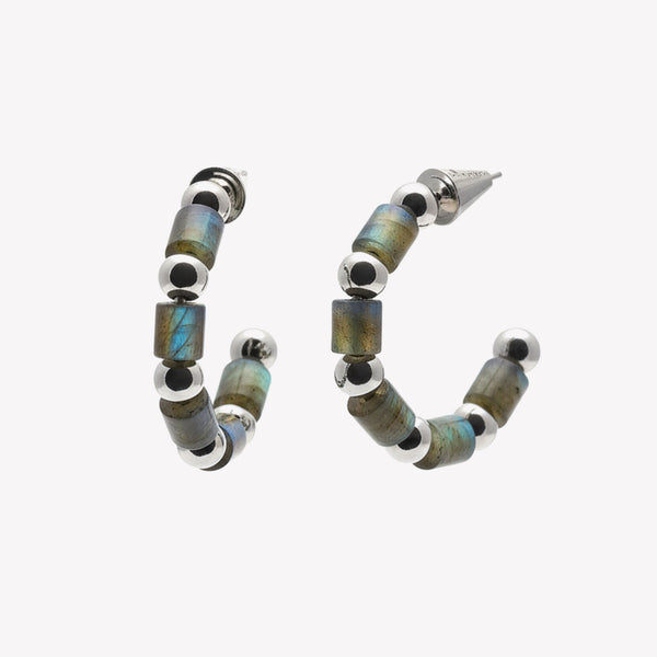 MARCY HOOP EARRINGS - LABRADORITE