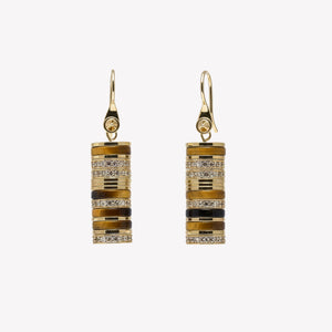 PAVÉ LENOX DROP EARRINGS - TIGER EYE
