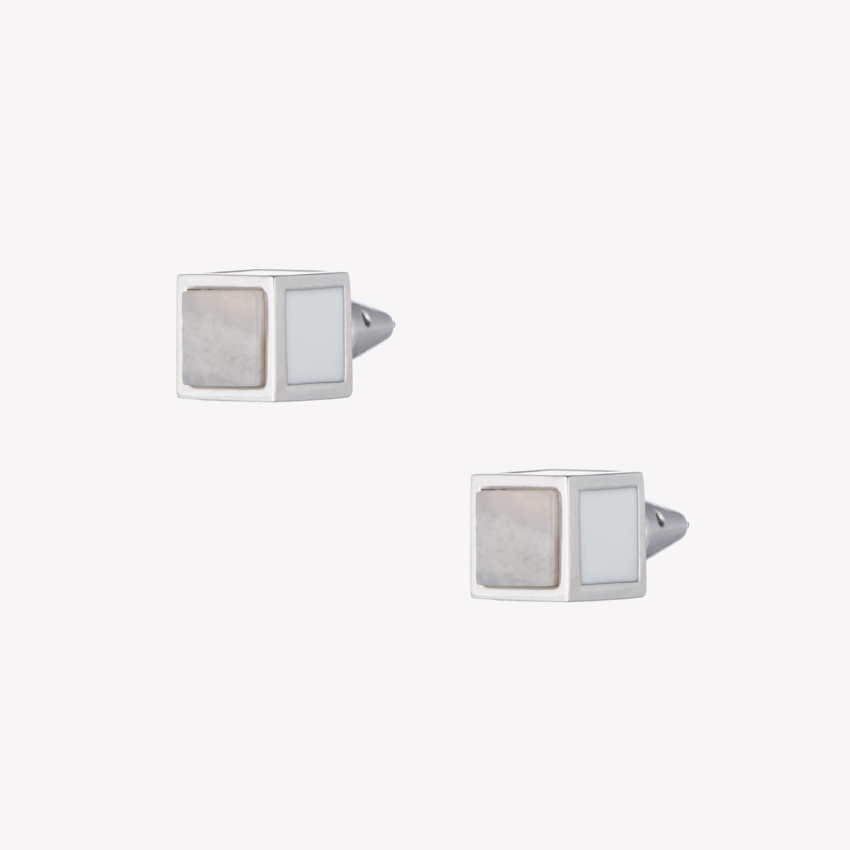 INLAID CUBE STUD EARRINGS