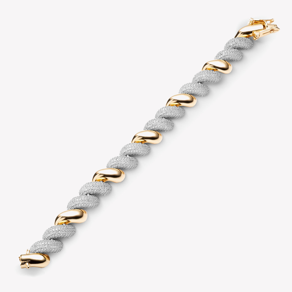 PAVÉ SMALL TORSADE BRACELET | TWO TONE