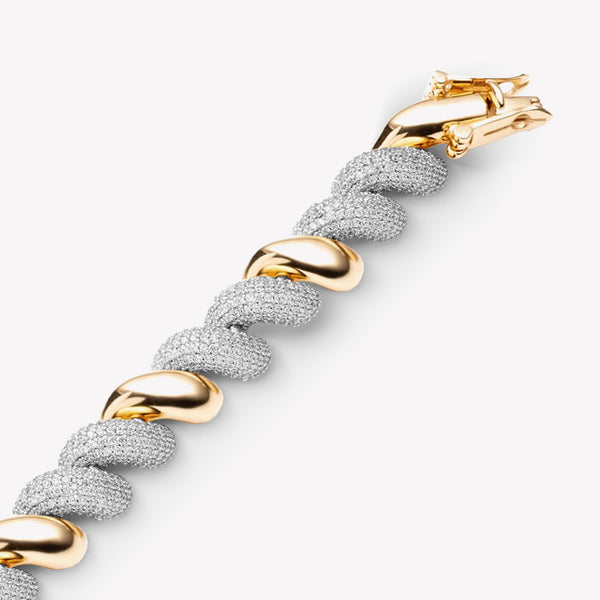 PAVÉ SMALL TORSADE BRACELET | TWO TONE