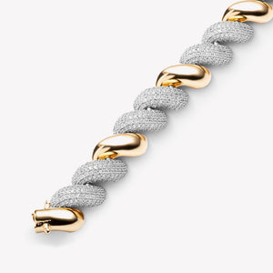 PAVÉ SMALL TORSADE BRACELET | TWO TONE