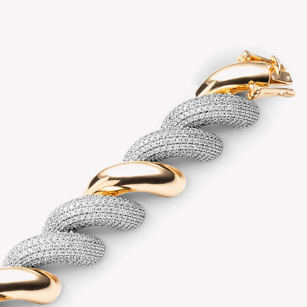 PAVÉ TORSADE BRACELET | TWO TONE