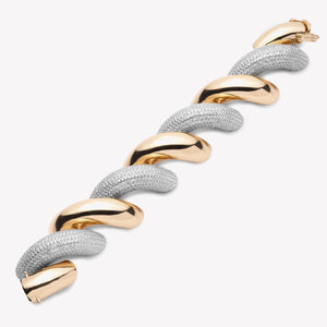 LARGE PAVÉ TORSADE BRACELET | TWO TONE
