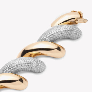 LARGE PAVÉ TORSADE BRACELET | TWO TONE