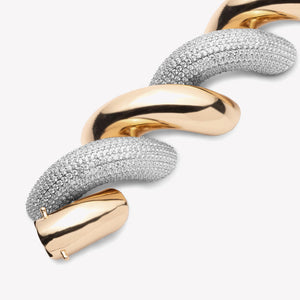 LARGE PAVÉ TORSADE BRACELET | TWO TONE