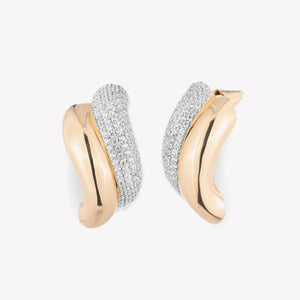 PAVÉ TORSADE STUD EARRINGS | TWO TONE