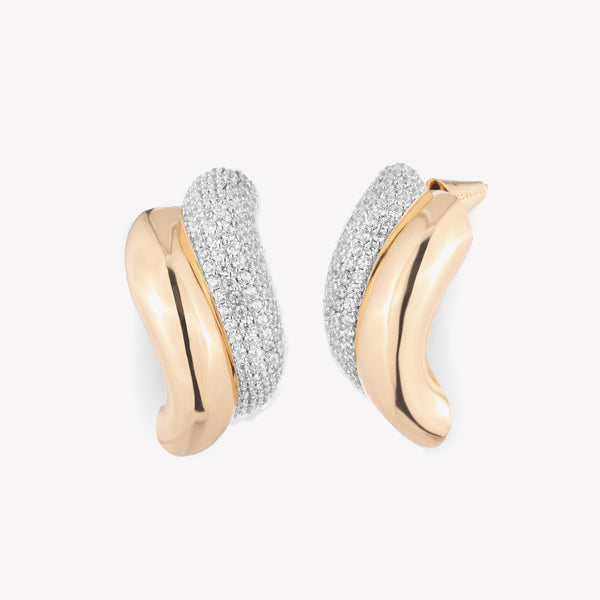 PAVÉ TORSADE STUD EARRINGS | TWO TONE