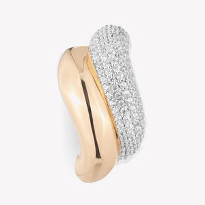 PAVÉ TORSADE STUD EARRINGS | TWO TONE