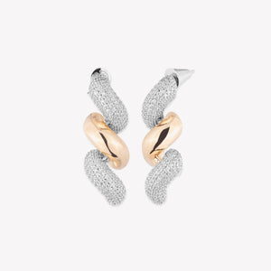 PAVÉ TORSADE DROP EARRINGS | TWO TONE