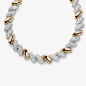 PAVÉ TORSADE NECKLACE | TWO TONE