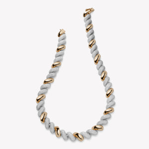 PAVÉ TORSADE NECKLACE | TWO TONE